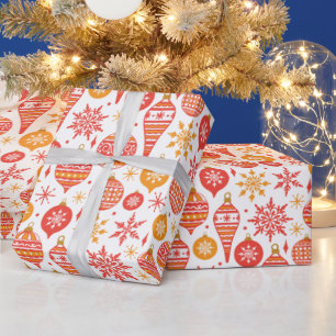 Rote Kugeln Weihnachtsmuster Geschenkpapier