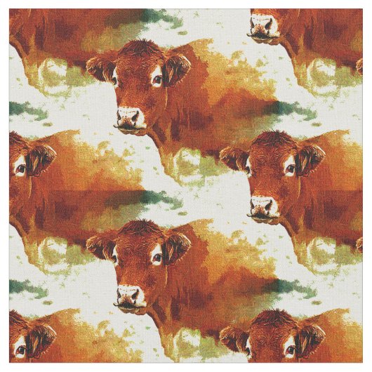 Rote Kuh-Malerei Stoff (Nahaufnahme)