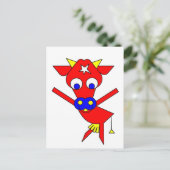 Rote Kuh Postkarte (Stehend Vorderseite)