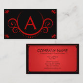 rote Kultiviertheiten mit Monogramm Visitenkarte (Vorne/Hinten)