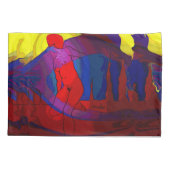 Rote Kunst-Dame Pillowcase Kissenbezug (Rückseite)