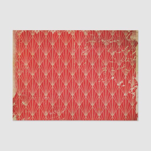 Rote Kunst-Déco Seidenpapier (Vorderseite)
