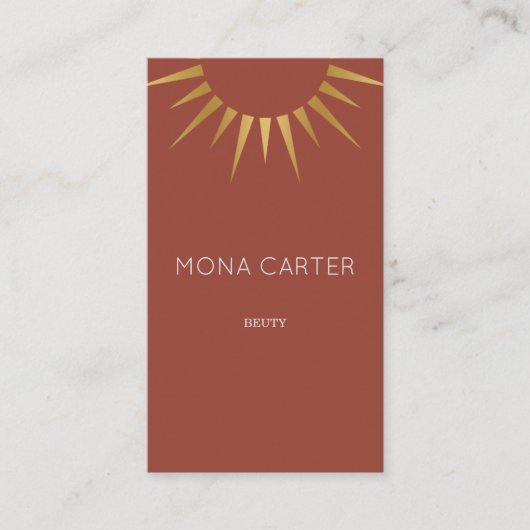 Rote Kunst-Dekosonne-Geschäftskarte Visitenkarte (Vorderseite)