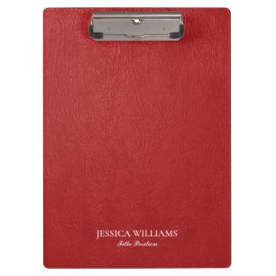 Rote Kunstlederdruck-Vintage-Clipboard Klemmbrett