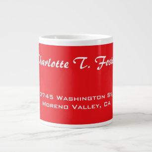 Rote Kurve Pinselschrift Elegante Minimalistisch M Jumbo-Tasse