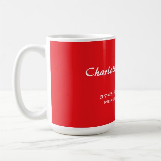 Rote Kurve Pinselschrift Elegante Minimalistisch M Kaffeetasse (Links)