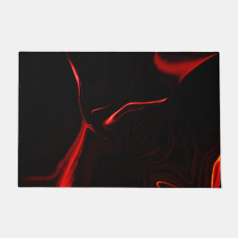 Rote Kurven oder Abrundung im dunkelroten Hintergr Fußmatte