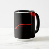 Rote Kurven oder Abrundung im dunkelroten Hintergr Tasse (VorderseiteRechts)