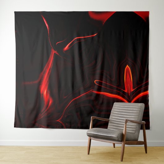 Rote Kurven oder Abrundung im dunkelroten Hintergr Wandteppich (Beispiel (Horizontal))