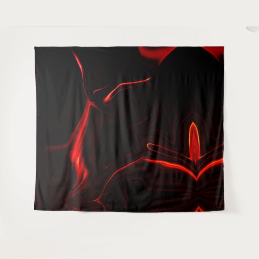 Rote Kurven oder Abrundung im dunkelroten Hintergr Wandteppich (Vorderseite (Horizontal))