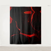 Rote Kurven oder Abrundung im dunkelroten Hintergr Wandteppich (Vorderseite)