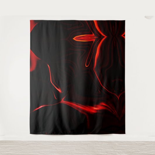 Rote Kurven oder Abrundung im dunkelroten Hintergr Wandteppich (Vorderseite)