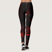 Rote Kurven oder Wellen im dunklen Hintergrund. Leggings (Rückseite)