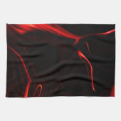 Rote Kurven oder Wellen in dunkelroten Fonds Geschirrtuch (Horizontal)