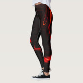 Rote Kurven oder Wellen in rot dunkelsten. Leggings (Links)