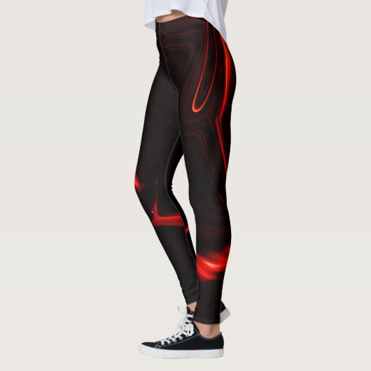 Rote Kurven oder Wellen in rot dunkelsten. Leggings (Links)
