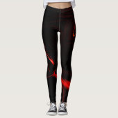 Rote Kurven oder Wellen in rot dunkelsten. Leggings (Vorderseite)