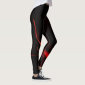 Rote Kurven oder Wellen in rot dunkelsten. Leggings (Rechts)