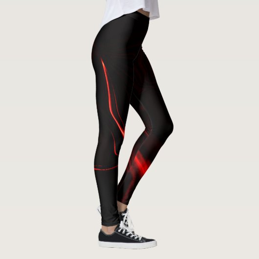Rote Kurven oder Wellen in rot dunkelsten. Leggings (Rechts)