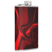 Rote Kurven und Wellen im dunklen Hintergrund Flachmann (Rechts)