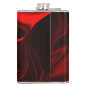 Rote Kurven und Wellen im dunklen Hintergrund Flachmann (Rückseite)