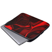 Rote Kurven und Wellen im dunklen Hintergrund Laptopschutzhülle (Vorne Knopf)