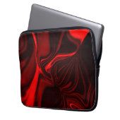 Rote Kurven und Wellen im dunklen Hintergrund Laptopschutzhülle (Vorderseite Links)