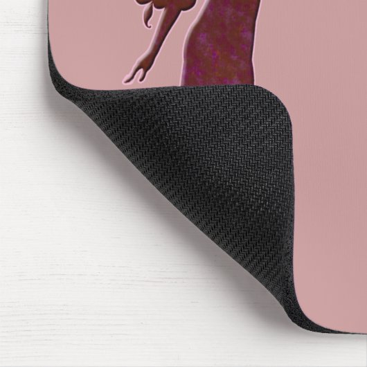 Rote küssende Fee und Herz Mousepad (Ecke)