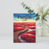 Rote Küste China Postkarte (Stehend Vorderseite)