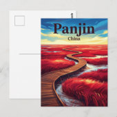 Rote Küste China Postkarte (Vorne/Hinten)