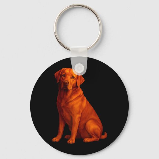Rote Lab-Mutter und Vater Labrador-Hund Schlüsselanhänger (Vorderseite)