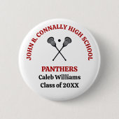 Rote Lacrosse-Schulmannschaft der Oberstufe Person Button (Vorderseite)
