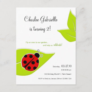 Rote Ladybug Geburtstagseinladung Einladung