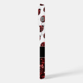 Rote Ladybug-Imitate Glitzer-Glitzern Muster Monog iPhone Hülle (Linke Seite)