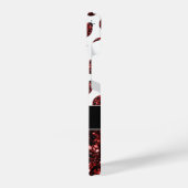 Rote Ladybug-Imitate Glitzer-Glitzern Muster Monog iPhone Hülle (Linke Seite)