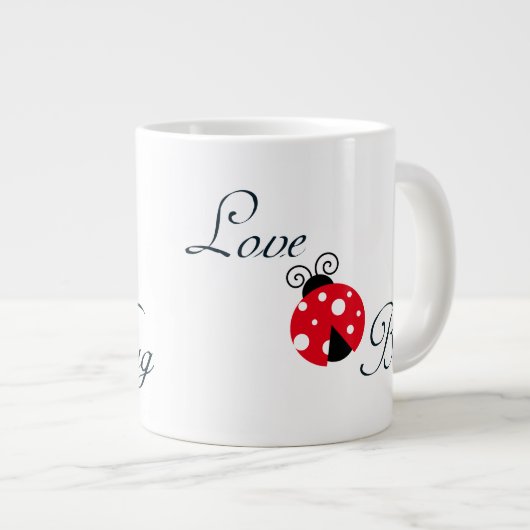 Rote Ladybug Jumbo-Tasse (Vorderseite Rechts)