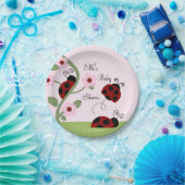 Rote Ladybugs und Blume Papierplatte Pappteller (Party)
