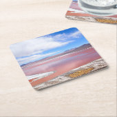 Rote Lagune, Laguna Colorada in Rechteckiger Pappuntersetzer (angewinkelt)