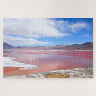 Rote Lagune, Laguna Colorada See in Bolivien Puzzle