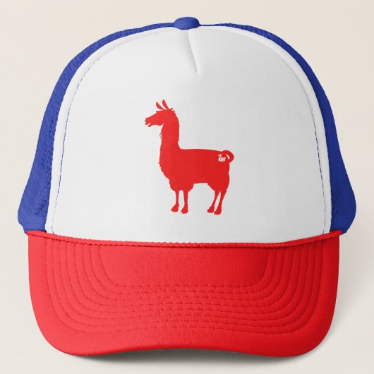 Rote Lama-Kappe Truckerkappe (Vorderseite)