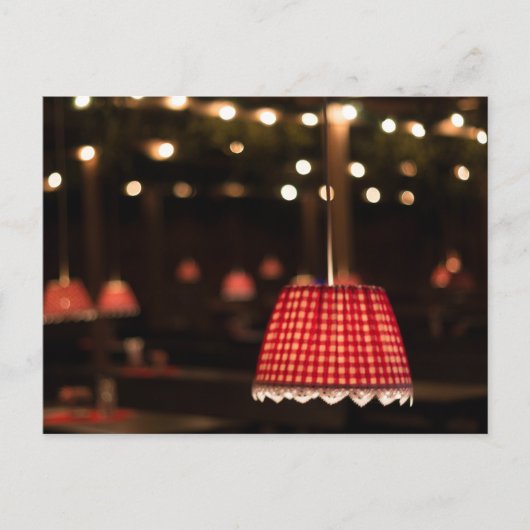 ROTE LAMPENSCHIRME FESTZELT HAAGER HERBSTFEST POSTKARTE (Vorderseite)