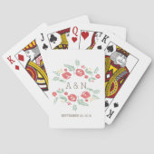 Rote Länder Bloral Monogramm Playing Cards Spielkarten (Rückseite)