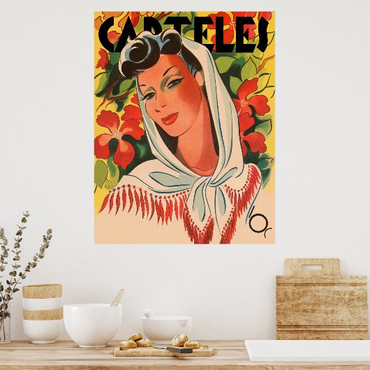 rote Landschaft Poster (Küche)