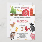 Rote Landtiere Einladungen zum Geburtstag (Vorderseite)