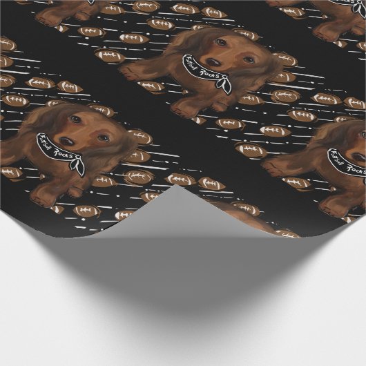 Rote Langhaarige Dackeln Geschenkpapier (Ecke)