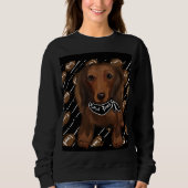 Rote Langhaarige Dackeln Sweatshirt (Vorderseite)