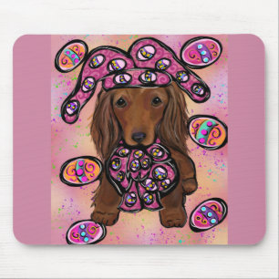 Rote langhaarige Doxie Ostern Mousepad