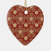 Rote Langlebigkeits-Blumen Keramikornament (Rechts)