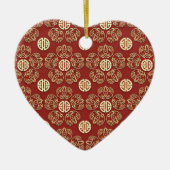 Rote Langlebigkeits-Blumen Keramikornament (Vorne)