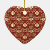 Rote Langlebigkeits-Blumen Keramikornament (Hinten)